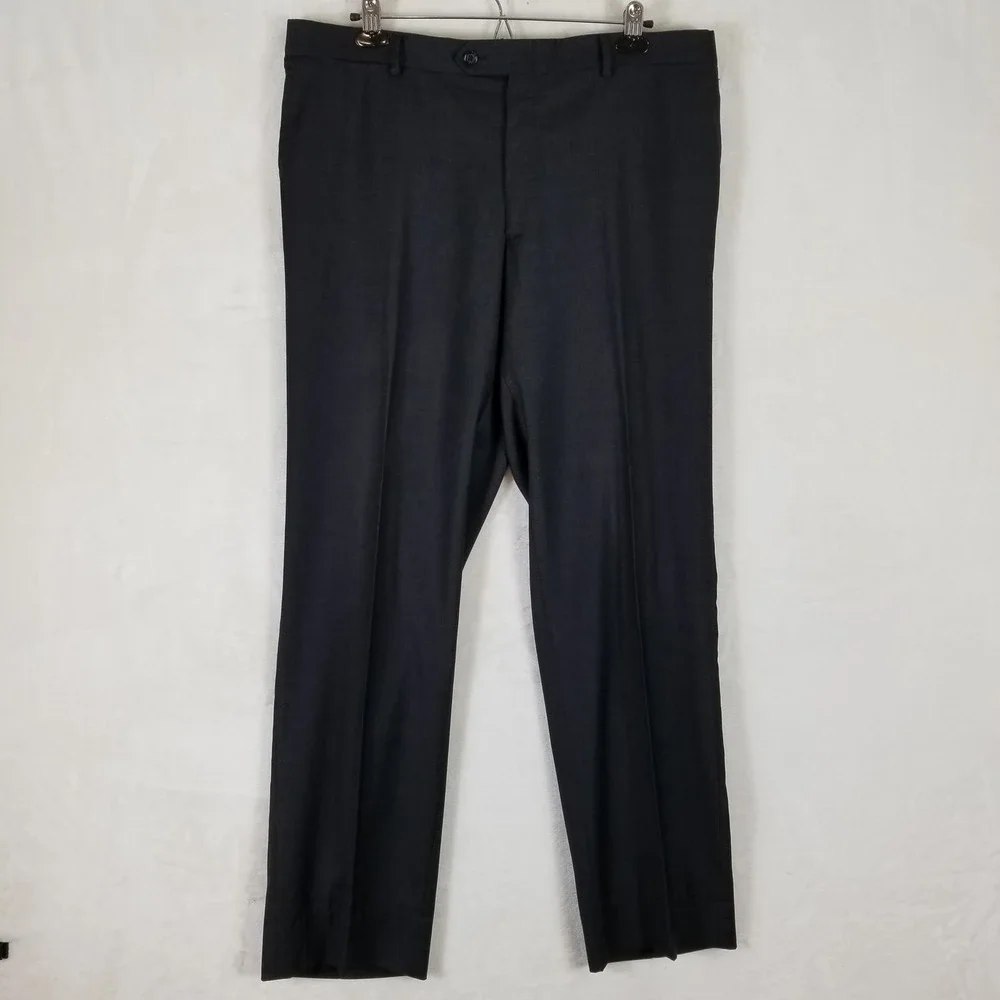 Byron British Style Suit Mens 44R Charcoal Gray 100% Wool Balmoral 2-Piece Set